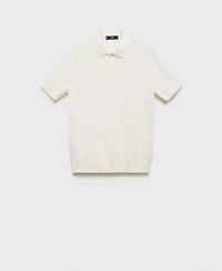 Mango Men's Cotton Fine-Knit Polo Shirt