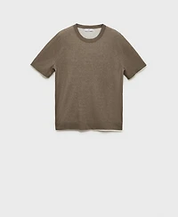 Mango Men's Contrasting Cotton-Blend T-Shirt