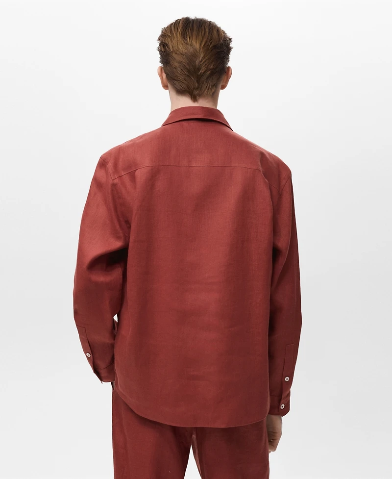 Mango Men's Linen Pocket Shirt