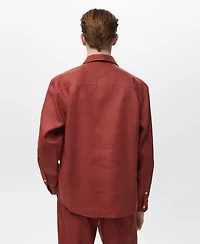 Mango Men's Linen Pocket Shirt