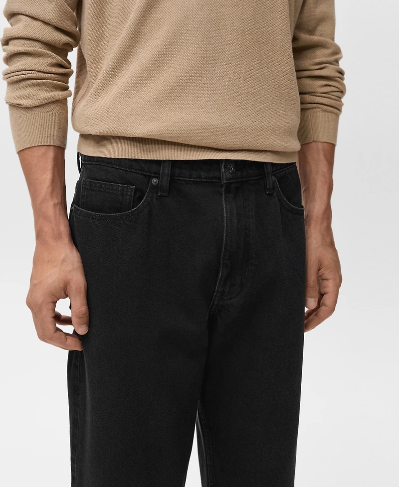 Mango Men's Cropped Carrot-Fit Jeans