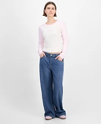 Hippie Rose Juniors' Crewneck Raglan Long-Sleeve T-Shirt