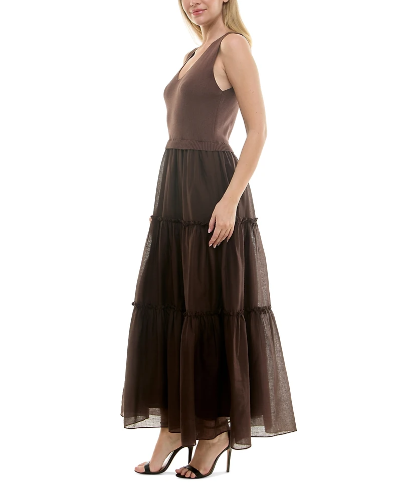 Taylor Women's Sleeveless Tiered Maxi Dress