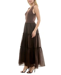 Taylor Women's Sleeveless Tiered Maxi Dress