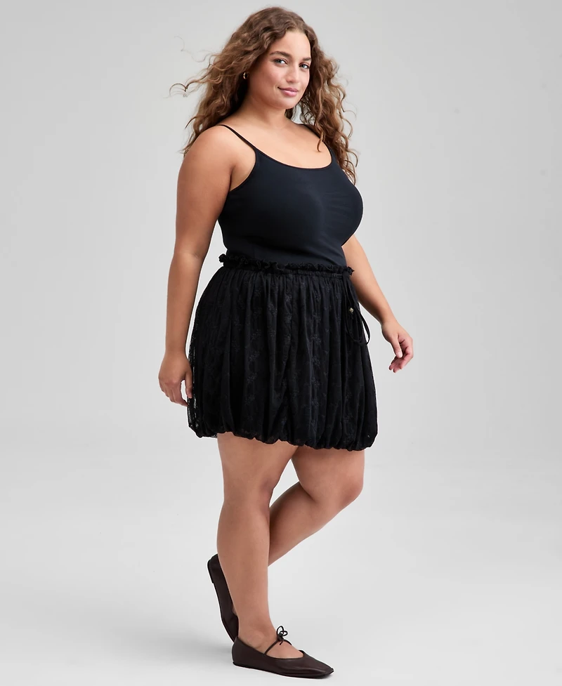 And Now This Trendy Plus Bubble-Hem Mini Lace Skirt, Macy's Exclusive