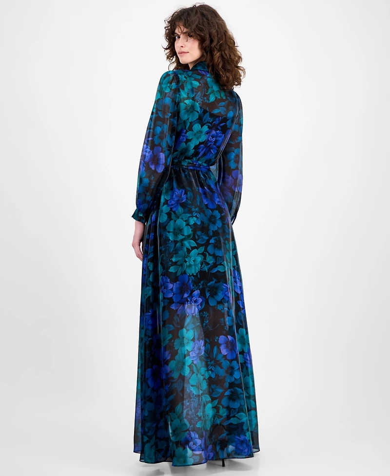 julia jordan Women's Floral-Print Maxi Shirtdress