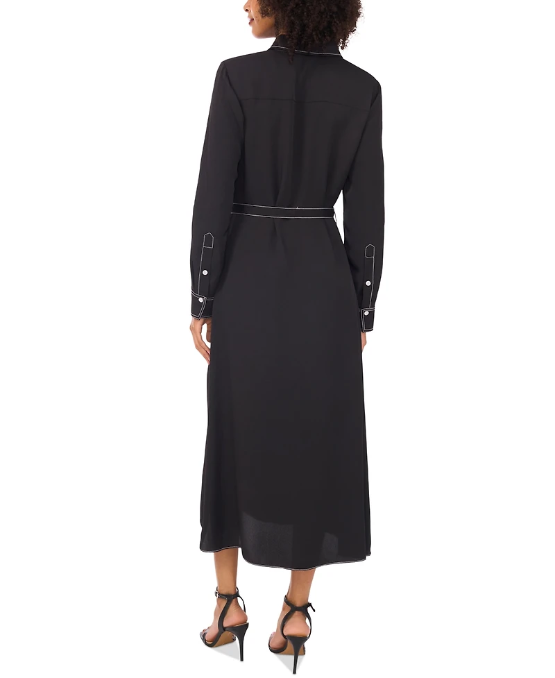 Vince Camuto Women's Contrast-Stitching Shirtdress