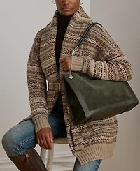 Lauren Ralph Lauren Bradley Large Suede Shopper Tote Bag