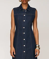 Avec Les Filles Women's Sleeveless Long Shirtdress