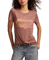 Lucky Brand Women's Ornate Woodstock Classic Crewneck T-Shirt