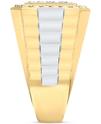 Men's Diamond Cluster Ridged Statement Ring (2 ct. t.w.) in 10k Gold