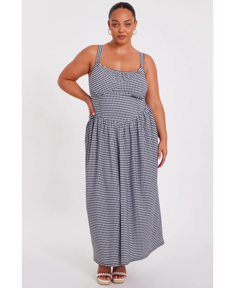 Quiz Women's Gingham Drop Waist Maxi Dress