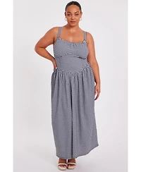 Quiz Women's Gingham Drop Waist Maxi Dress