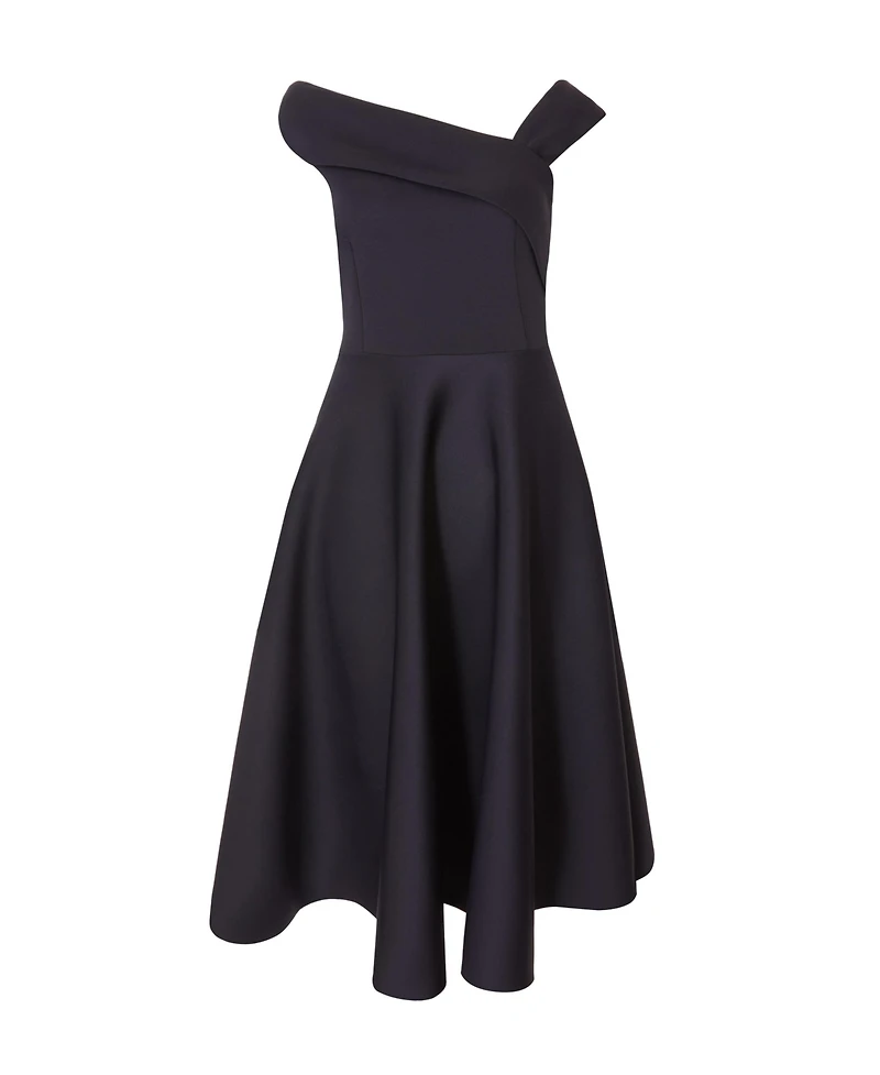 Quiz Women's Scuba Asymmetric Midi Skater Dress