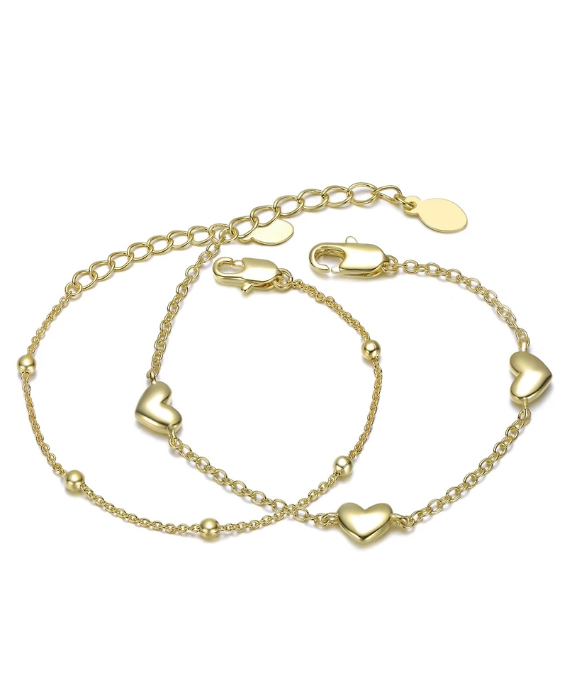 GiGiGirl 14K Gold Plated Station Bracelet 2-Piece Set