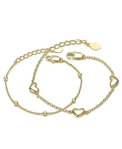 GiGiGirl 14K Gold Plated Station Bracelet 2-Piece Set