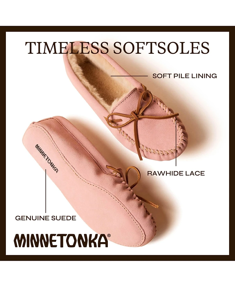 Minnetonka Women's Suede Pile Lined Softsole Slippers