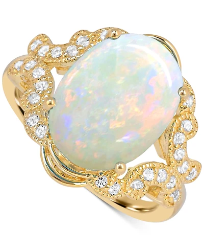 Blue Topaz (7 ct. t.w) Oval Ring 14K Gold Plated Sterling Silver