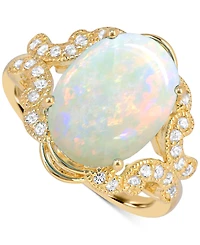 Blue Topaz (7 ct. t.w) Oval Ring 14K Gold Plated Sterling Silver