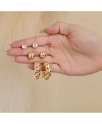 Jessica Simpson Rhinestone Hoop & Stud Earring Set of 3