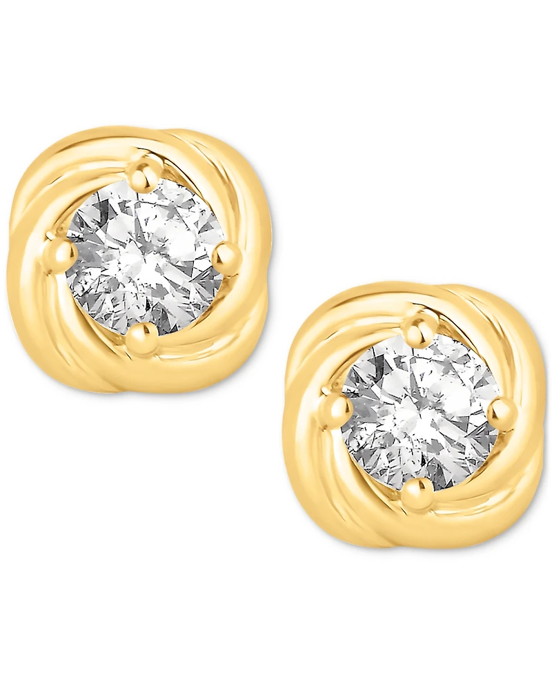 Diamond Love Knot Stud Earrings (1/2 ct. t.w) in 14k Gold