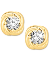Diamond Love Knot Stud Earrings (1/2 ct. t.w) in 14k Gold