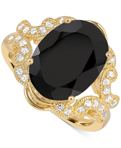 Blue Topaz (7 ct. t.w) Oval Ring 14K Gold Plated Sterling Silver