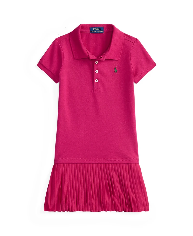 Polo Ralph Lauren Toddler and Little Girls Pleated Stretch Mesh Dress