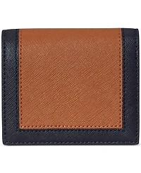 Lauren Ralph Lauren Crosshatch Leather Two-Tone Compact Wallet