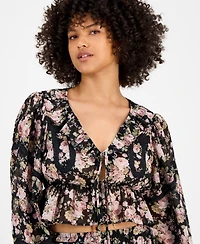 And Now This Women's Ruffled-Cuff Balloon-Sleeve Top, Macy's Exclusive