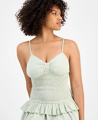 And Now This Women's Gingham Cotton Ruffled Mini Dress, Exclusively at Macy's