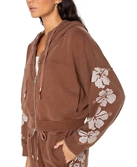 Roxy Juniors' Fringing Reefs Graphic Zip-Front Hoodie