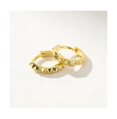 14K Gold-Plated Textured Mini Huggie Earrings