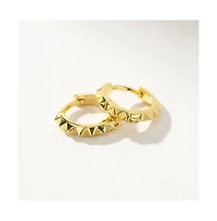 14K Gold-Plated Textured Mini Huggie Earrings