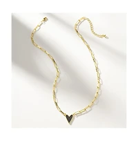 14K Gold-Plated Enamel Heart Necklace