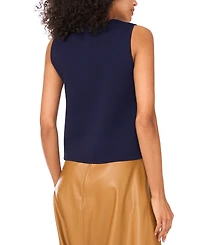 Vince Camuto Women's Crewneck Sleeveless Button Sweater
