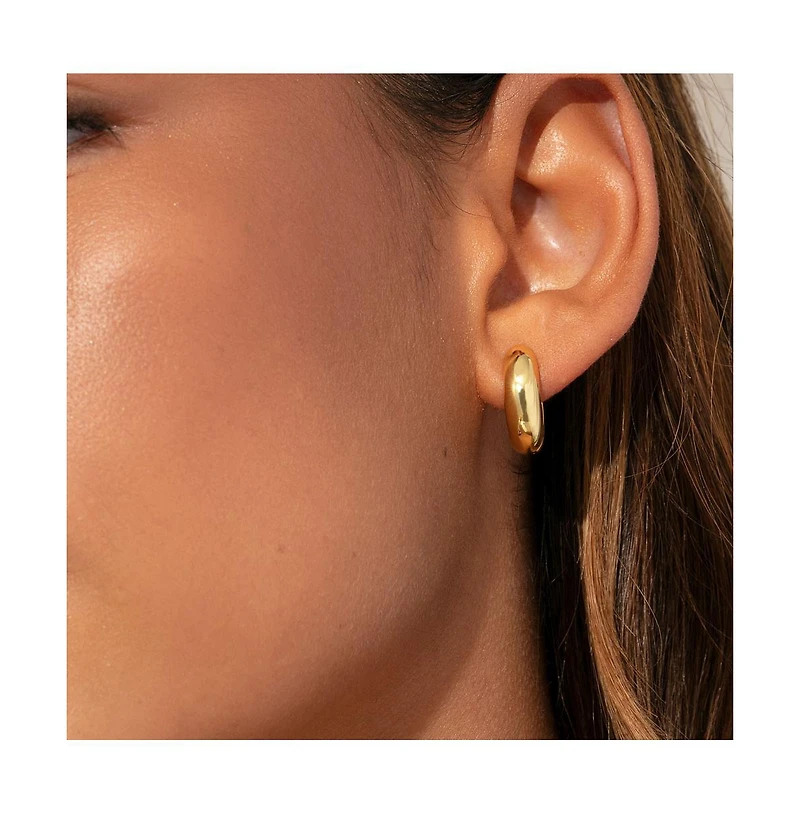 14K Gold-Plated Attitude Hoop Earrings