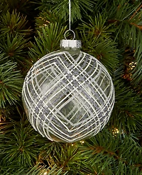 Holiday Lane Iced Delight Clear Stripe Ball Ornament, Macy's Exclusive