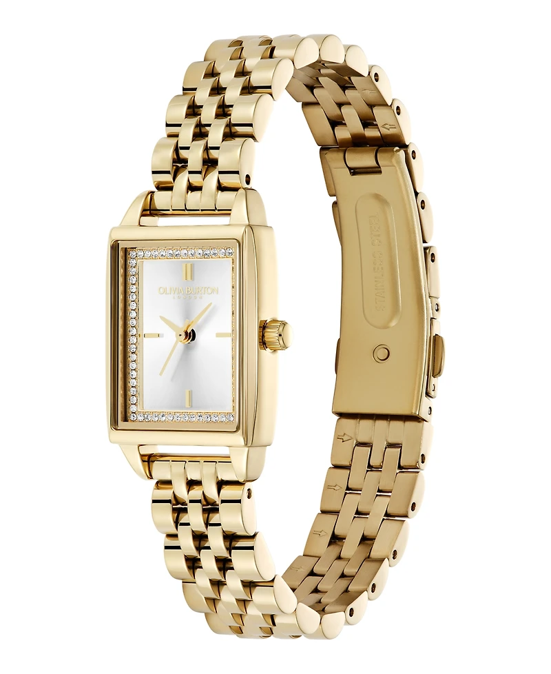 Olivia Burton Women's Quartz Gold-Tone Stainless Steel Bracelet Watch 25.5mm x 20.5mm