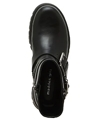 Madden Girl Women's Mally Moto Buckle Lug Sole Boots
