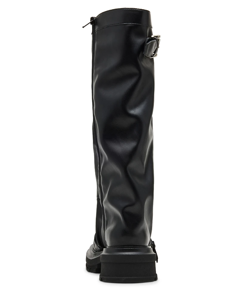 Madden Girl Women's Restore Knee-High Slouchy Lug-Sole Moto Boots