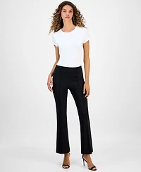 Bar Iii Women's Crepe High-Rise Flared-Leg Pants, Macy's Exclusive
