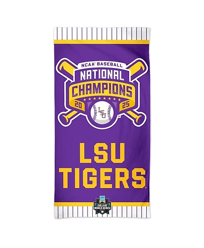 Wincraft Lsu Tigers 2025 Ncaa Baseball Men's College World Series Champions 30" x 60" Spectra Beach Towel