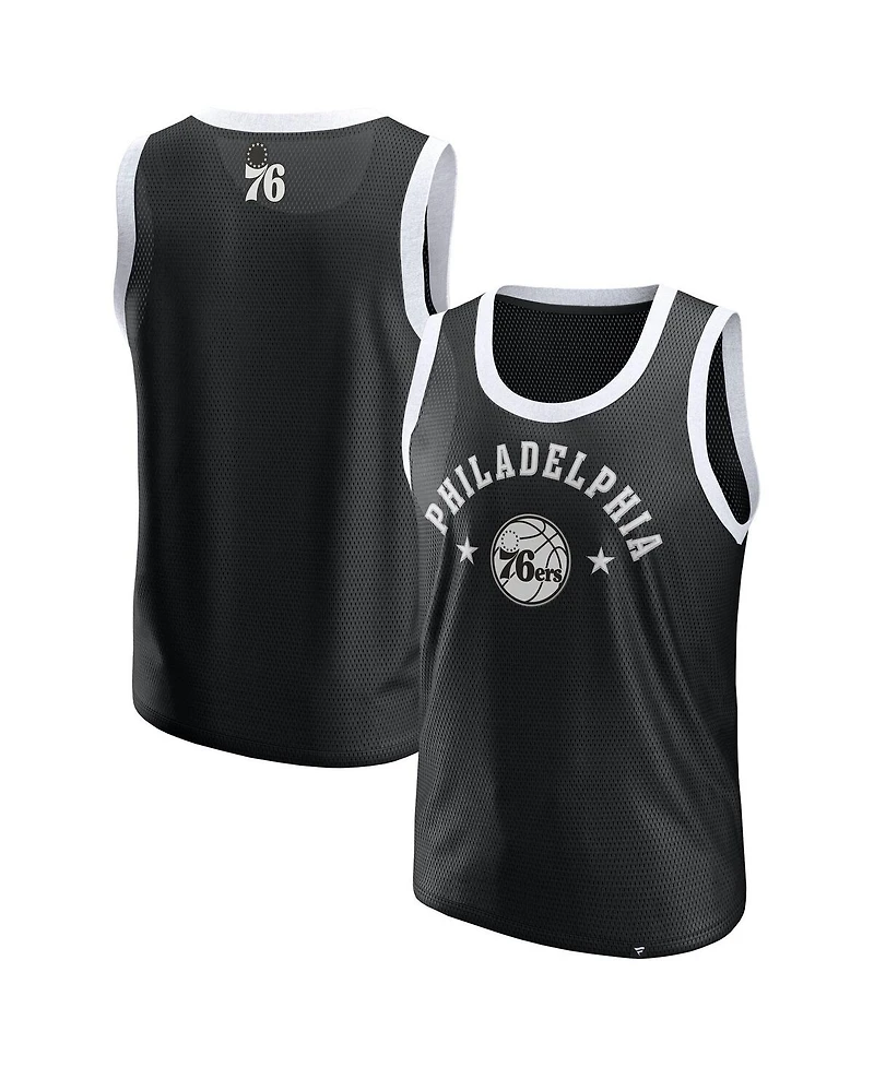 Fanatics Men's Black Philadelphia 76ers Mesh Tank Top