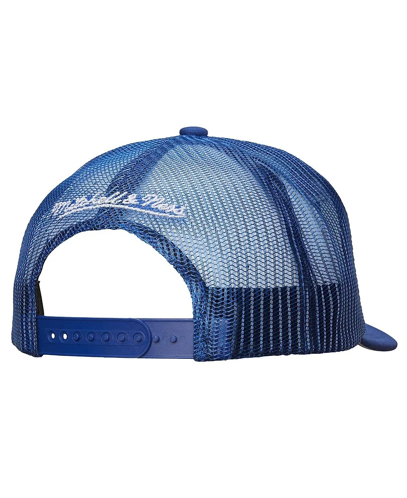 Mitchell & Ness Men's White/Blue New York Rangers Gridlock Trucker Adjustable Hat