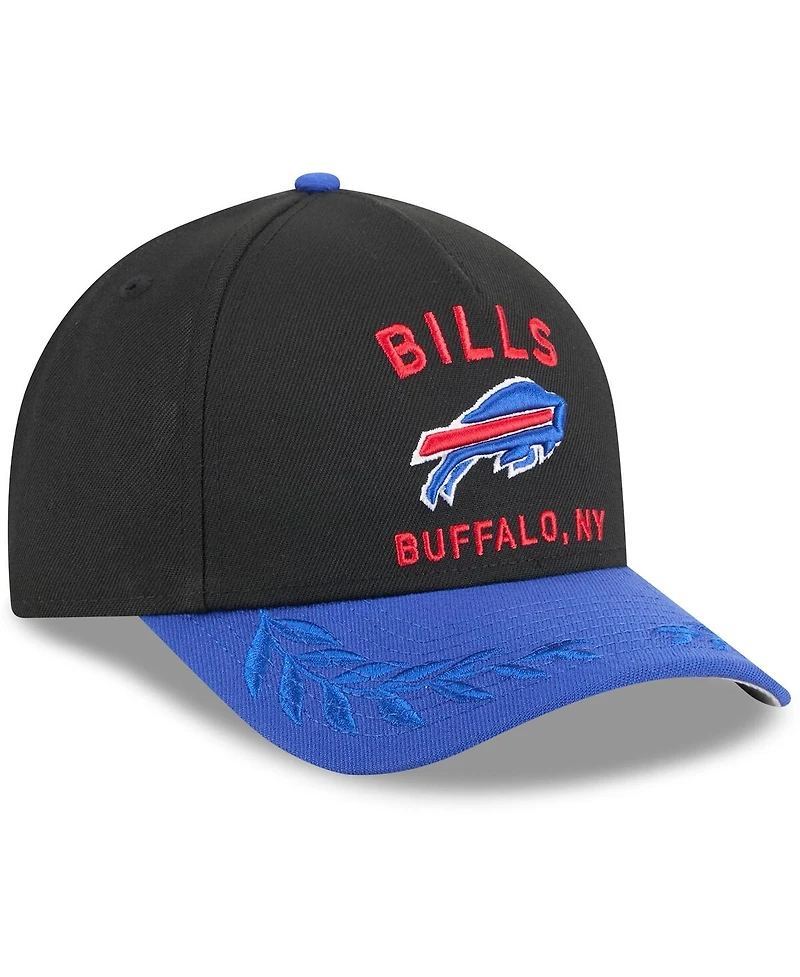 New Era Big Boys and Girls Black/Royal Buffalo Bills 2025 Nfl Draft 9FORTY A-Frame M-Crown Adjustable Hat