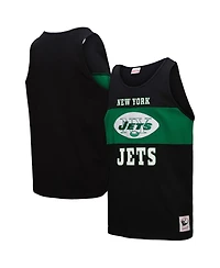 Mitchell & Ness Men's Black New York Jets Retro Color Block Tank Top