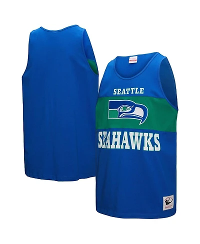 Mitchell & Ness Men's Royal Seattle Seahawks Retro Color Block Tank Top
