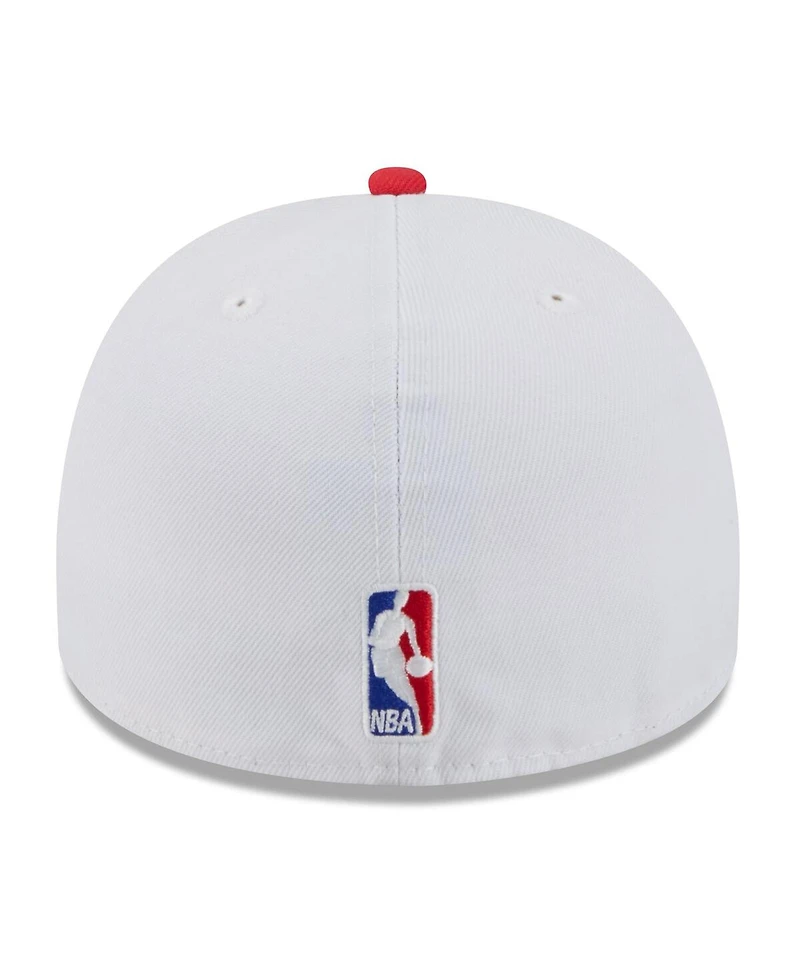 New Era Men's White/Red Houston Rockets 2025 Nba Draft A-Frame 59FIFTY Fitted Hat