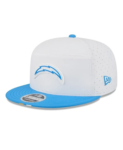 New Era Men's White/Powder Blue Los Angeles Chargers 2025 Nfl Training Camp Split Panel 9FIFTY Snapback Hat